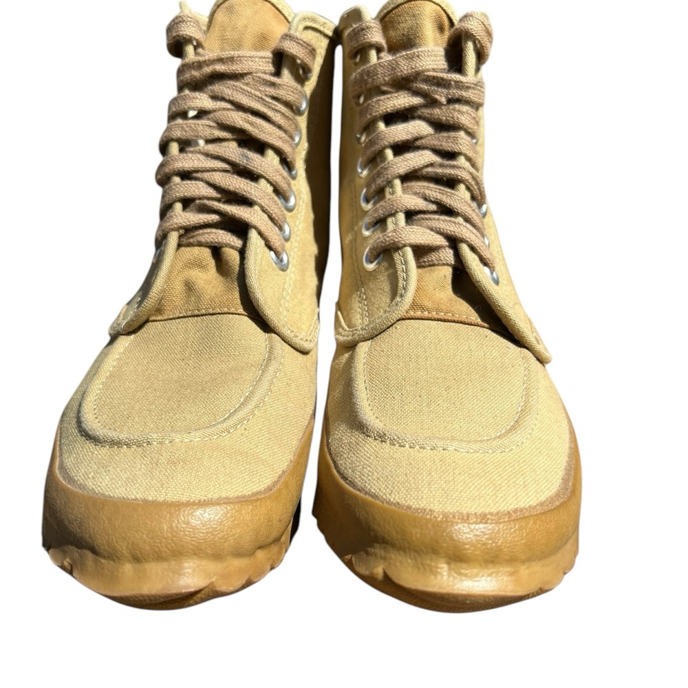 Vtg LL Bean Canvas Boots  Maine Hiking Shoes Lace Up Chukka Mens 7 1/2 M USA